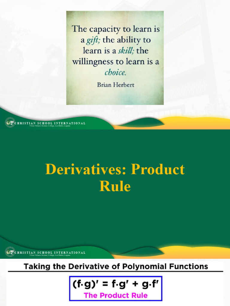 Mac 2311 Derivatives And The Product Rule Pdf Course Hero