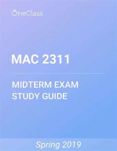 Mac 2311 Study Plan: Ace Your Exam