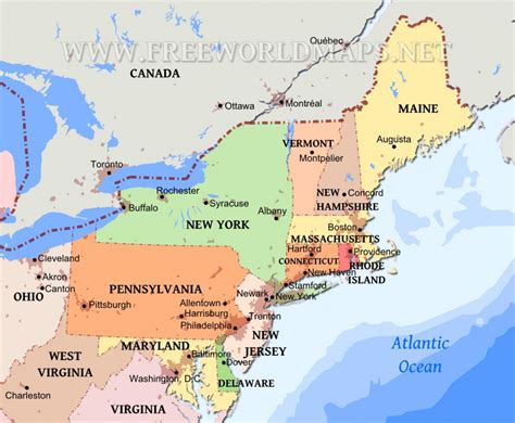 Map Eastern United States