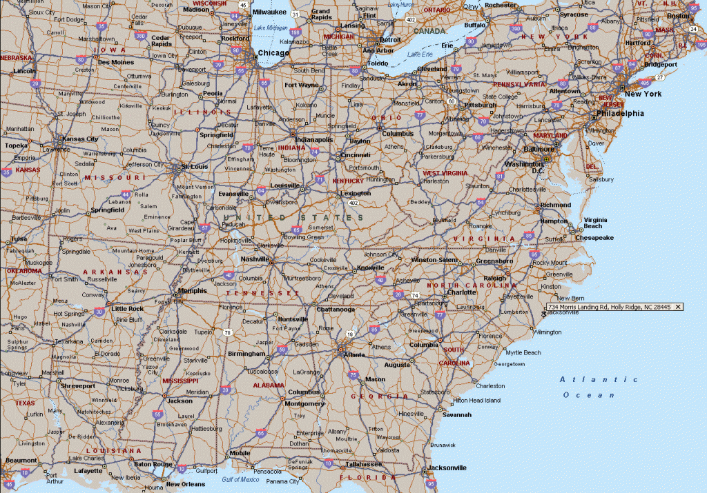 Map Of Eastern Us