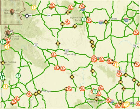 Map Of Wyoming Road Conditions