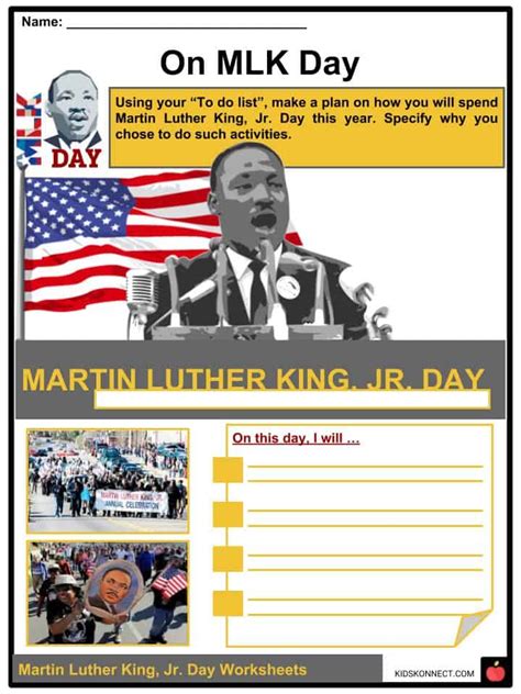 Martin Luther King Jr Day Facts Worksheets History Observance Kids