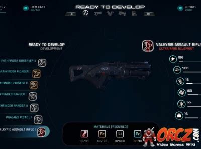 Mass Effect Andromeda Crafting Orcz Com The Video Games Wiki