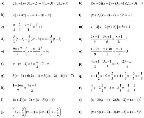 Math Exercises Math Problems Linear Equations And Inequalities