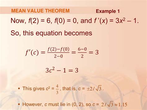 Mean Value Theorem Examples Omg Maths