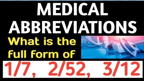 Medical Abbreviations For Hospital And Diagnostic 1 7 2 52 3 12 Youtube