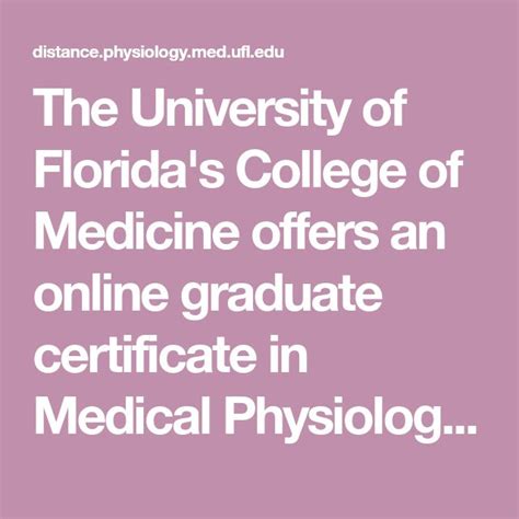 Medical Physiology Online Master S Degrees Uf Medical Physiology