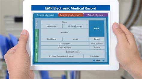 Medical Record In Electronic Form Digital Emr With Patient Health Care