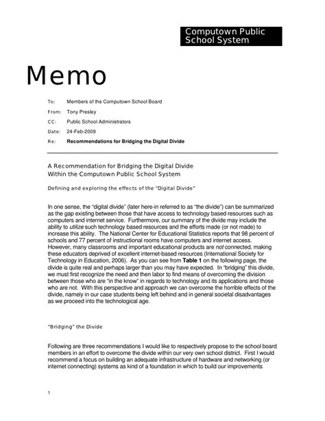 Memo Writing Examples Format Pdf