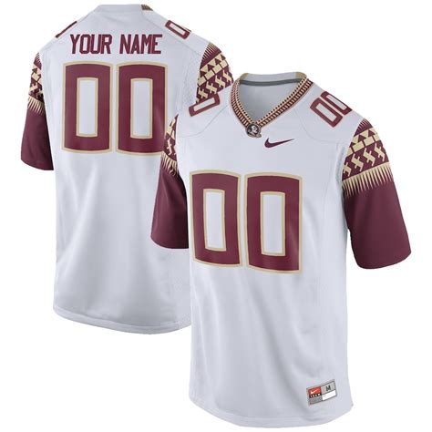 Mens Florida State Seminoles Nike White Custom Replica Football Jersey