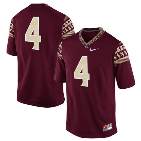 Mens Florida State Seminoles No 4 Nike Garnet Game Football Jersey