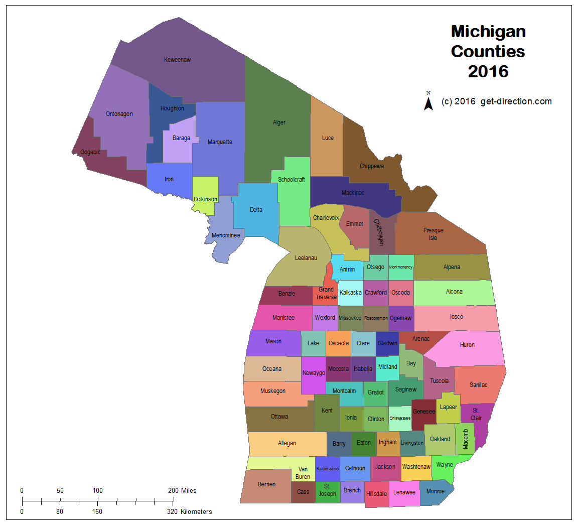 Michigan Map Of Counties