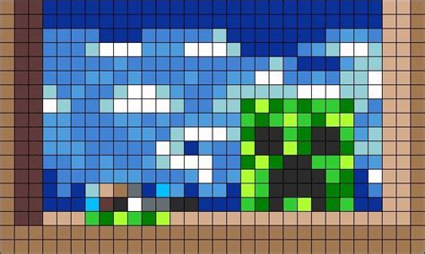 Minecraft Creeper Painting Bead Pattern Pixel Art Cross Stitch