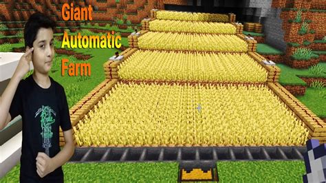 Minecraft Giant Automatic Wheat Farm Pro Gamer Youtube