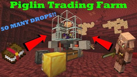 Minecraft Piglin Trading Farm Java Bedrock Youtube