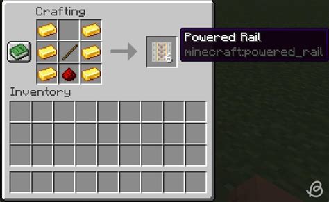 Minecraft Powered Rail Crafting