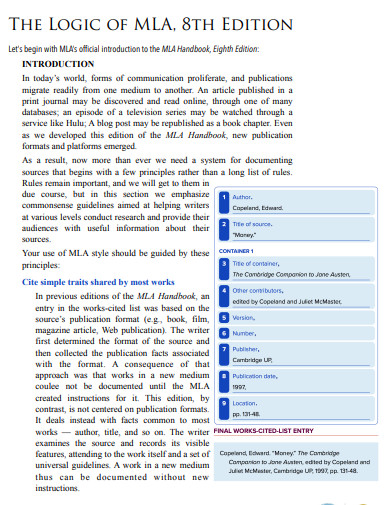 Mla 8 Format Pdf