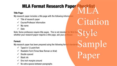 Mla Citation Style Sample Paper Tapscape