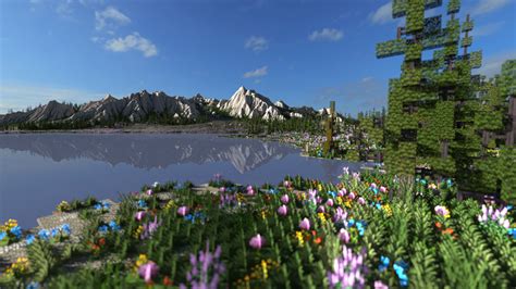 Mountain Valley Meadow Ultra Realistic Terrain Minecraft Project