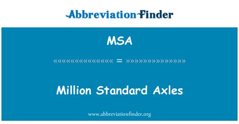 Msa Stands For Million Standard Axles Abbreviation Finder