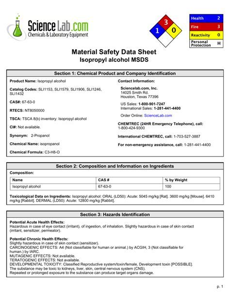 Msds Ipa: Comprehensive Handling Instructions