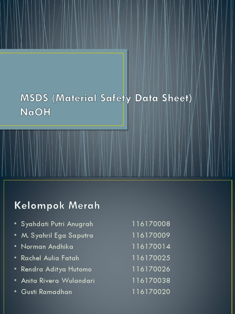 Msds Sheet For Naoh