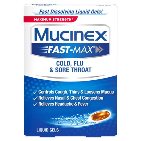 Mucinex Fast Max Cold Flu Amp Sore Throat Liquid Gels Mucinex