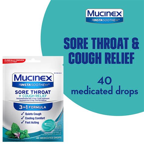 Mucinex Instasoothe Sore Throat Cough Relief Alpine Herbs Mint Price