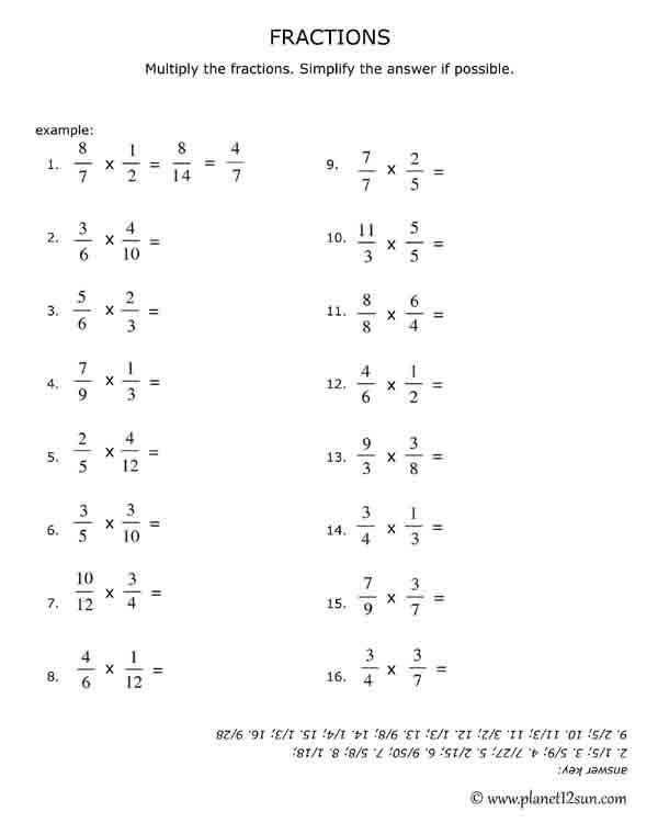 Multiply And Simplify The Fractions Genius777 Com Printables