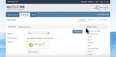 My Utility Winnipeg: Manage Your Account Online