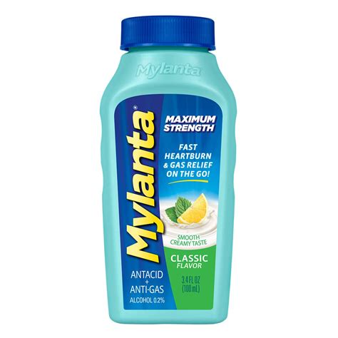 Mylanta Maximum Strength Classic Flavor Antacid And Anti Gas Aluminum