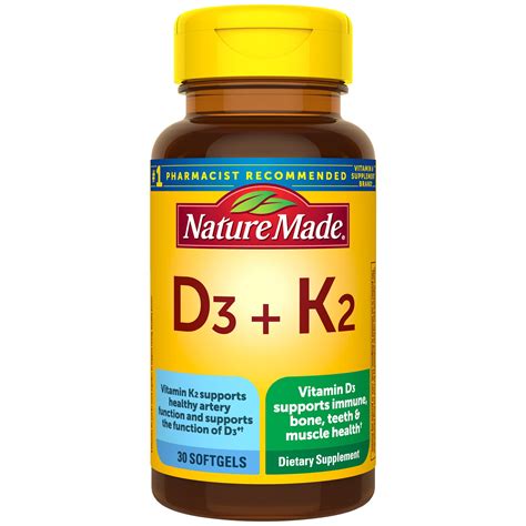 Nature Made Vitamin D3 K2 Softgels 30 Ct Kroger