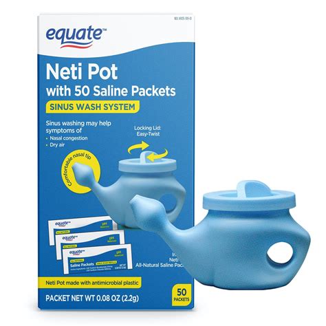 Neti Pot W 50 Saline Nasal Rinse Packets 3 Months Of Nasal Rinse Neti