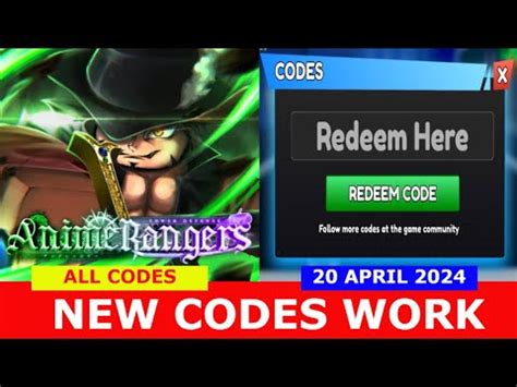 New Codes Anime Rangers Roblox All Codes April 20 2024 Youtube