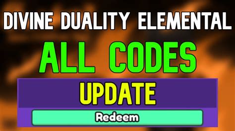 New Codes Work Update Divine Duality Elemental Roblox April 12