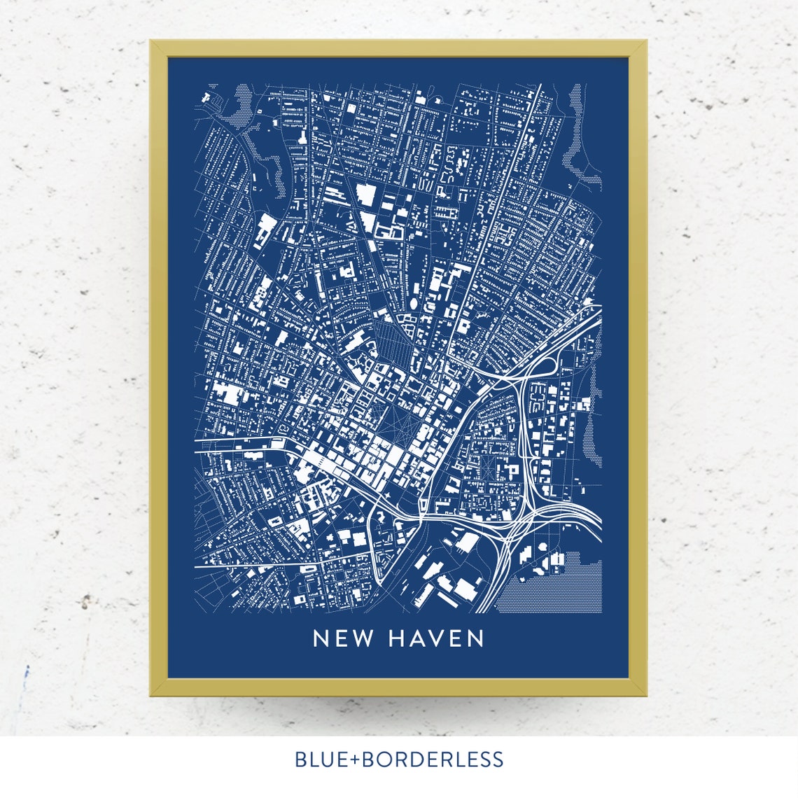 New Haven Ct Map Print Yale University Gifts Yale Bulldogs Etsy