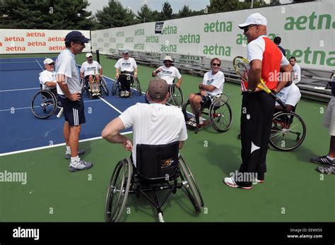 New Haven Ct Usa Competitors Prepare For Wheelchair Doubles Matches