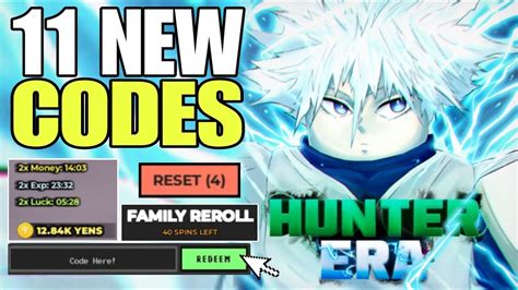 New Hunter Era Codes Roblox Hunter Era Codes July 2024 Youtube