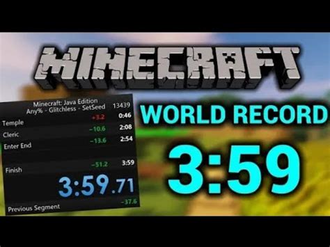 New Minecraft World Record 3 59 71 Speedrun Youtube