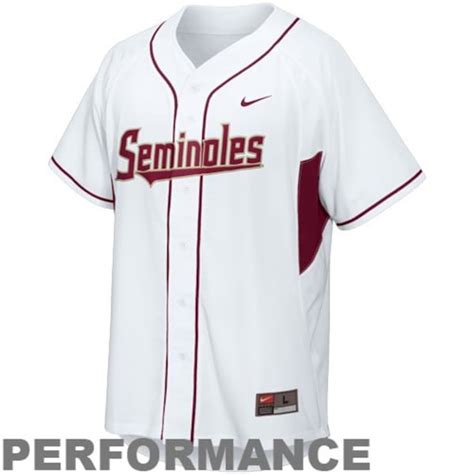 Nike Florida State Seminoles Fsu White Performance Replica Baseball