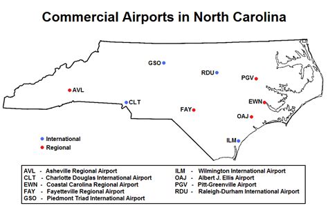 North Carolina Commercial Airports North Carolina Coastal Carolina