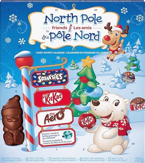 North Pole Friends Advent Calendar Filled With Kitkat Minis Smarties Ornaments Kitkat Bubbles Aero Minis Kitkat Santas Perfect Christmas Chocolate Gift 208 G Walmart Ca