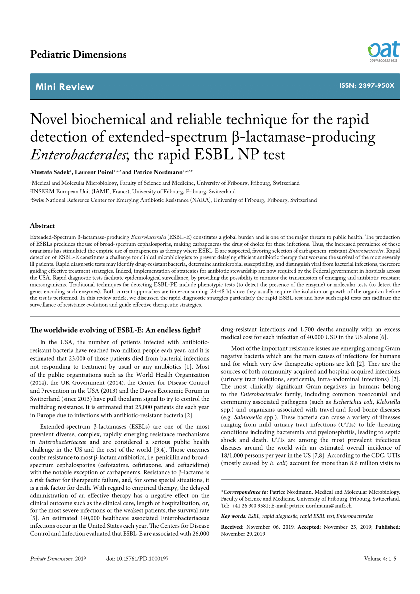 Novel Biochemical And Reliable Technique For The Rapid Detection Of