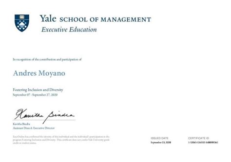 Nuestro Director Se Certifica En D I En Yale School Of Management