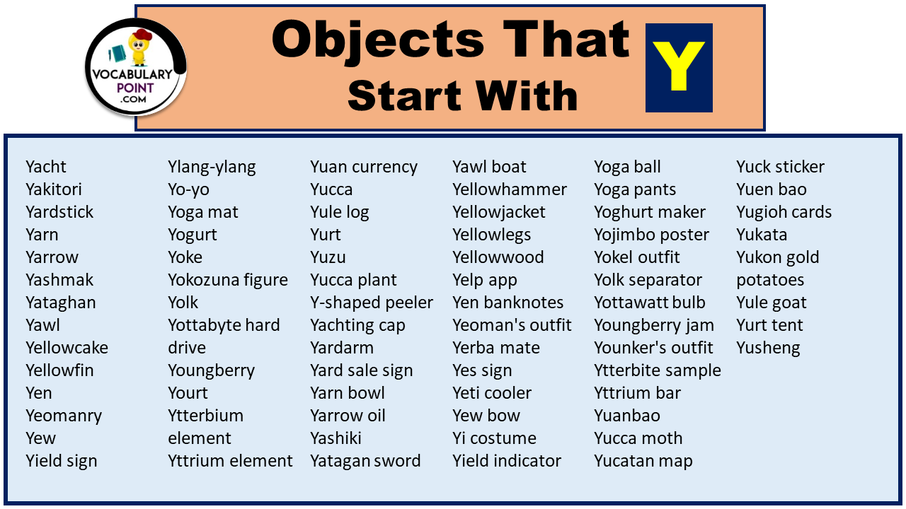 Objects That Start With Y