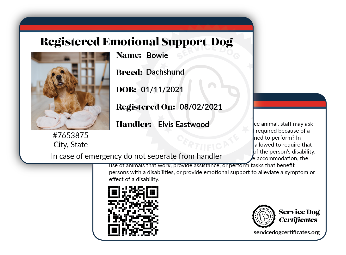 Offcial Esa Registration Esa Service Animal Registry