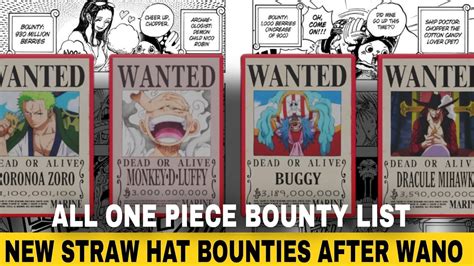 One Piece Bounty List: Get Latest Rankings