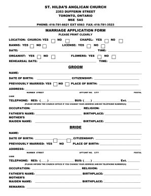 Ontario Marriage License Application Form Fill Out Sign Online Dochub