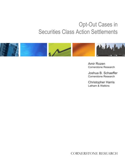 Opt Out Cases Securities Class Action Settlements