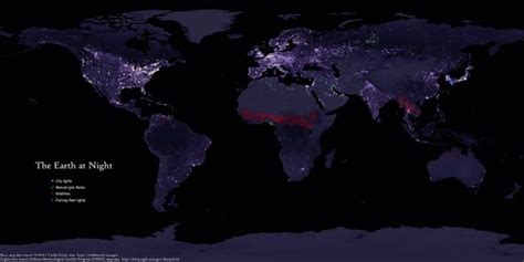 Orbital View Earth S Lights At Night Color Coded The Atlantic